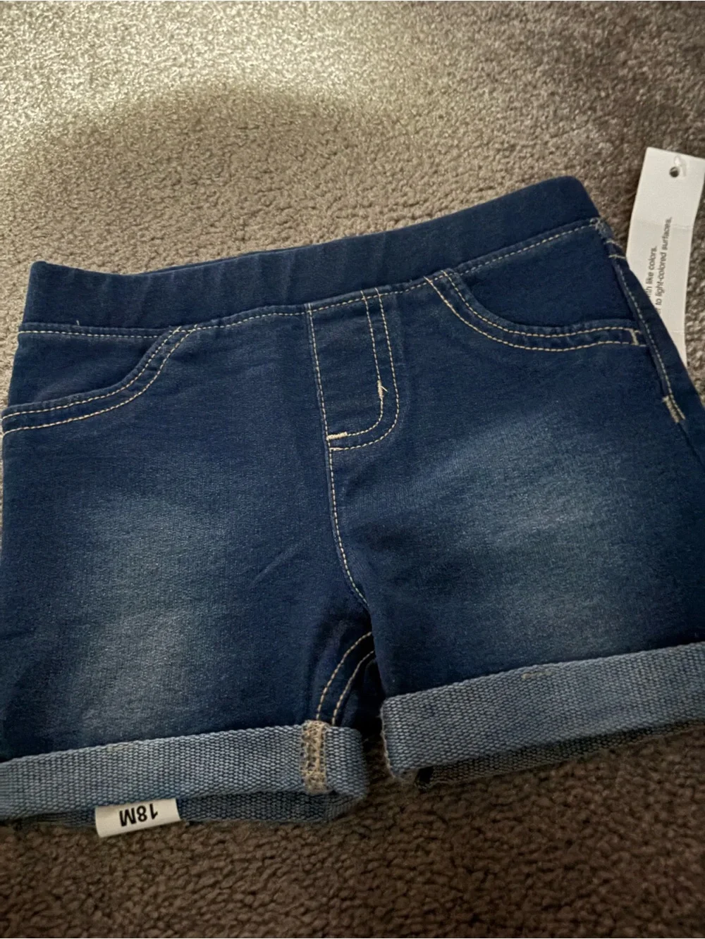 Kohl's Toodler Girls 18 months Dark Blue Denim Roll-Cuff Shorts